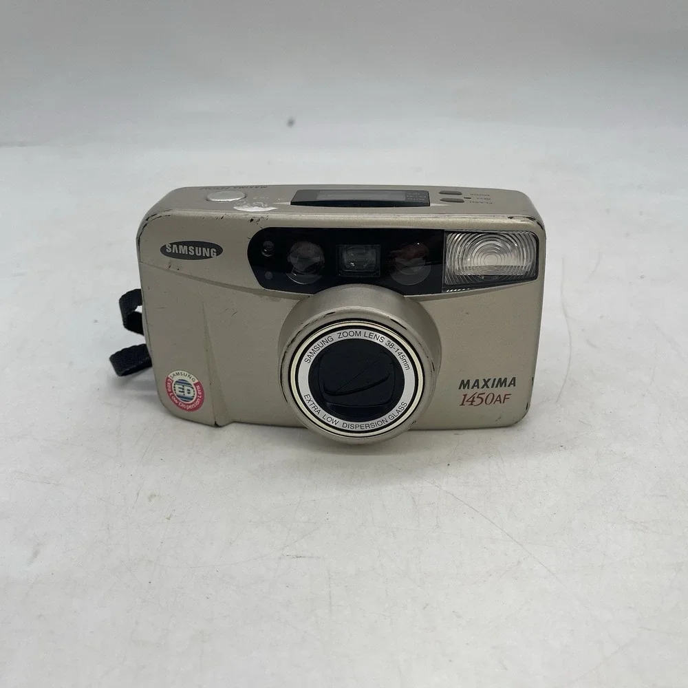 SAMSUNG Maxima 1450AF 35mm Point Shoot Film Camera Zoom Data Back Needs Battery